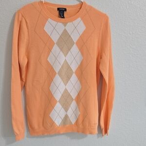 Izod Coral Argyle Sweater